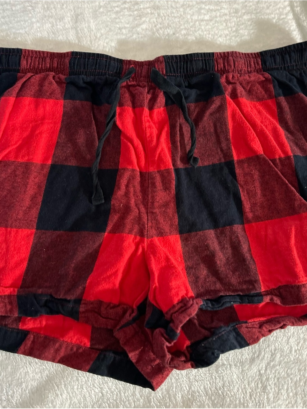 dip Red and Black Plaid Men's Lounge Shorts